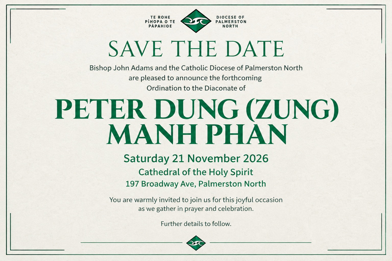 Ordination to the Diaconate of Peter Dung (Zung) Manh Phan